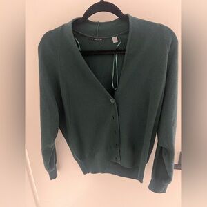 T Tahari Deep Green Cardigan Sweater